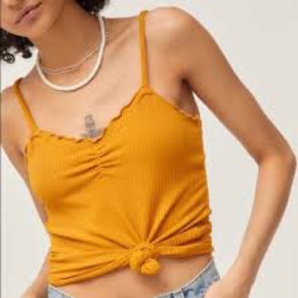 UO URBAN OUTFITTERS PROJECT SOCIAL T Mustard Yellow Rib Knit Cami Medium